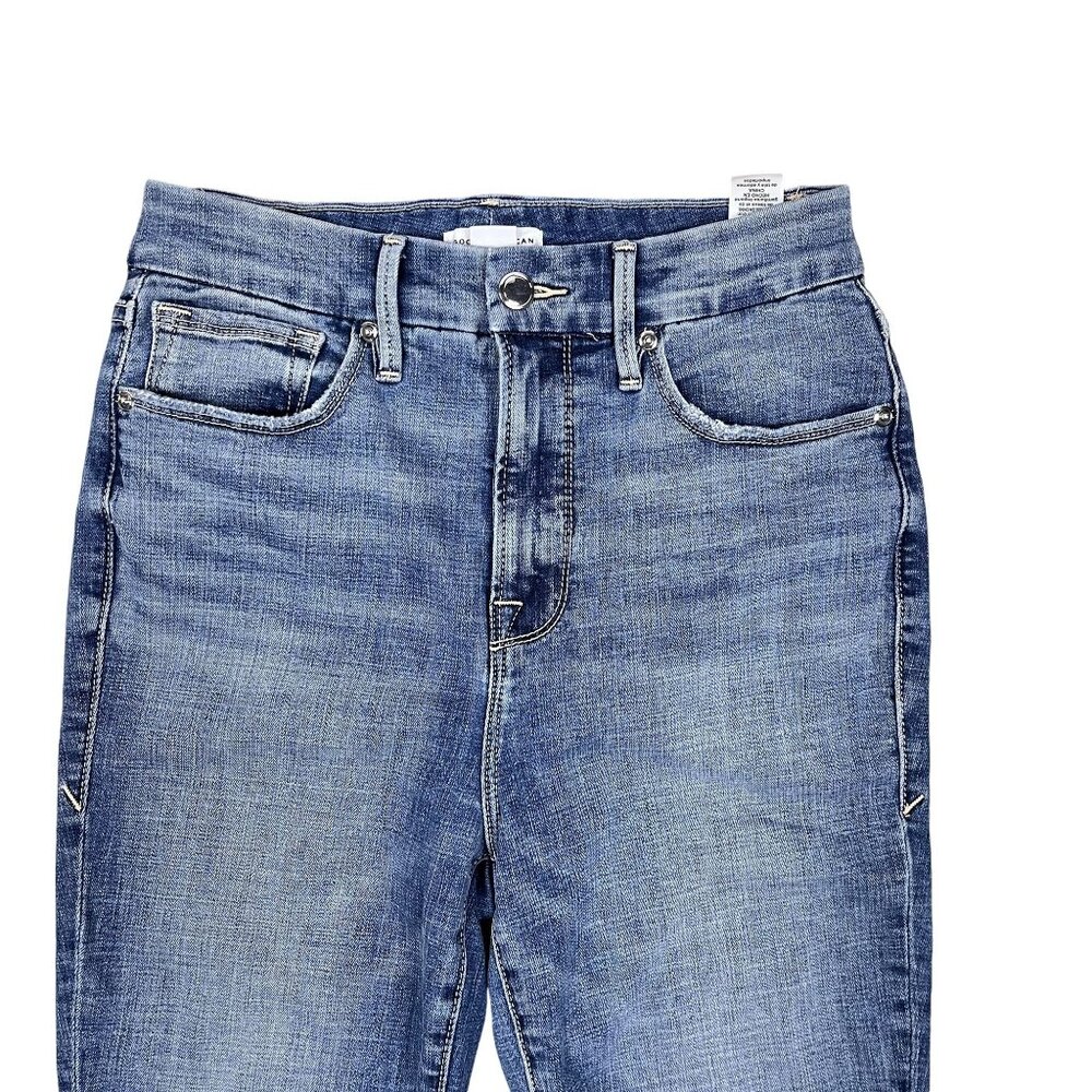 Good American Jeans Womens 6/28 Good Waist Crop Skinny Distressed Grunge - Picture 5 of 8